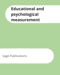 Cover Educational and psychological measurement