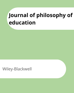 Cover Journal of philosophy of education