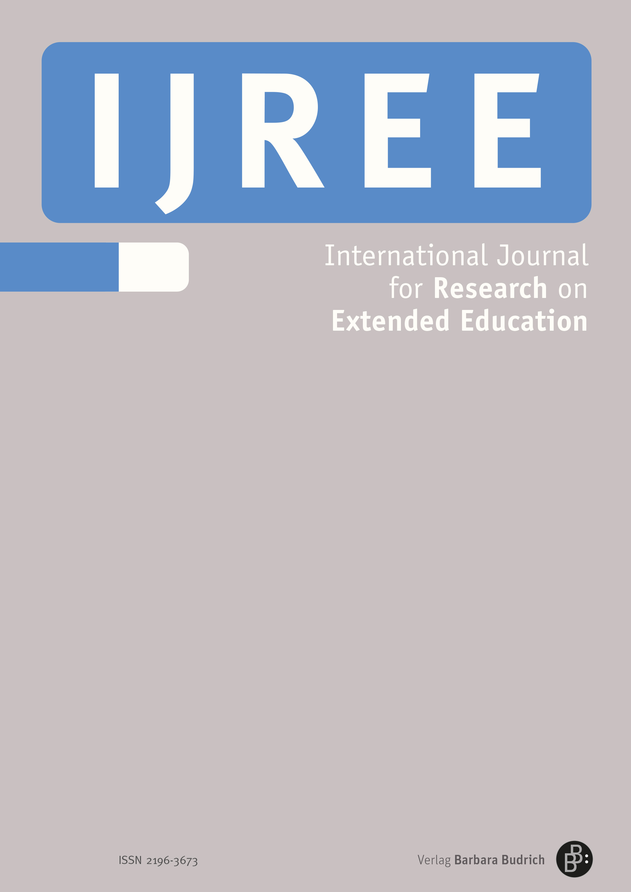 Cover International journal for research on extended education : IJREE