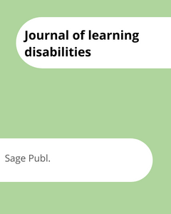Cover Journal of learning disabilities