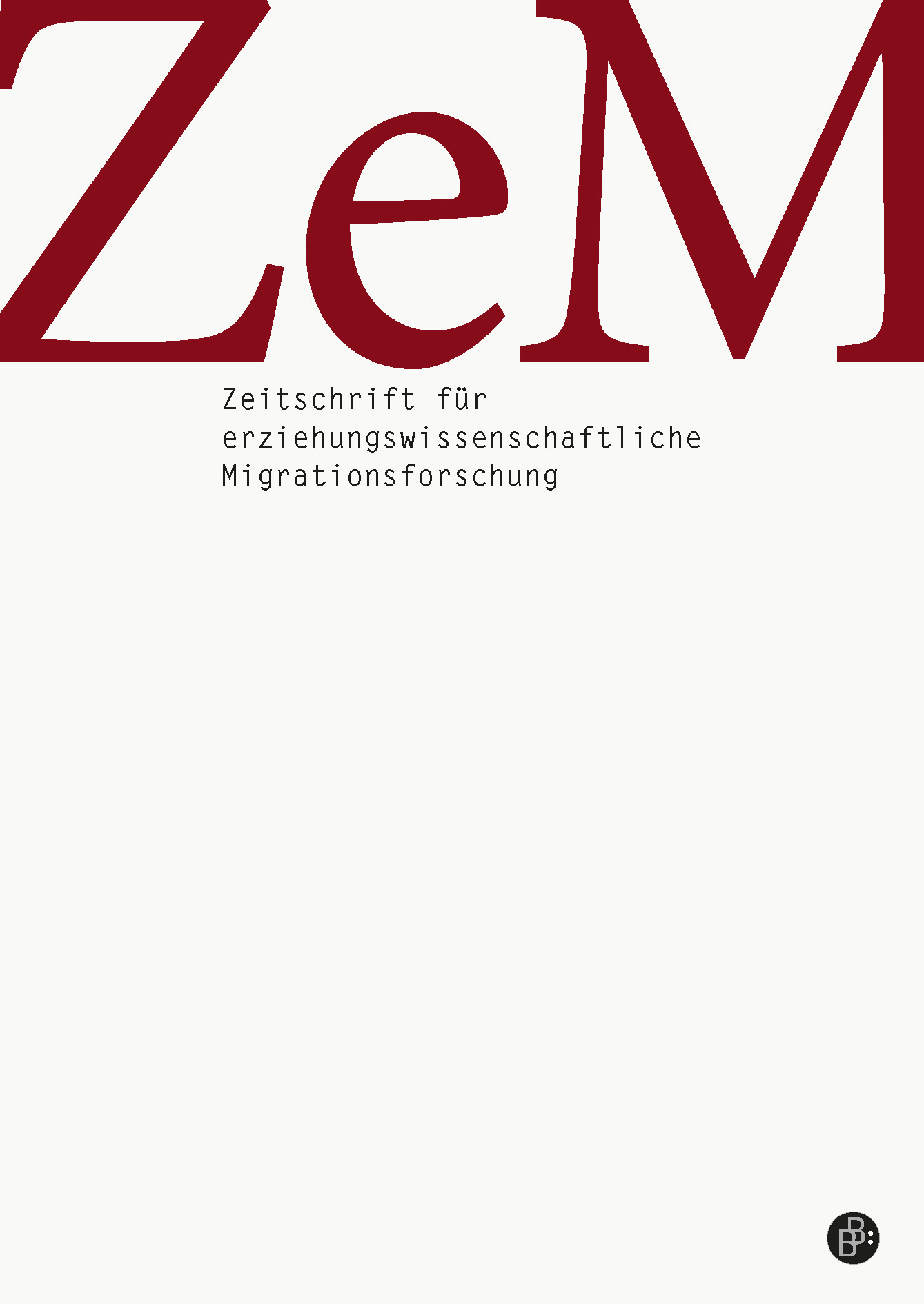 Cover Zeitschrift für erziehungswissenschaftliche Migrationsforschung : ZeM