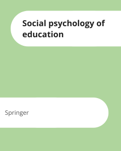 Cover Social psychology of education