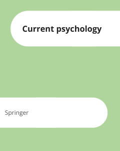 Cover Current psychology